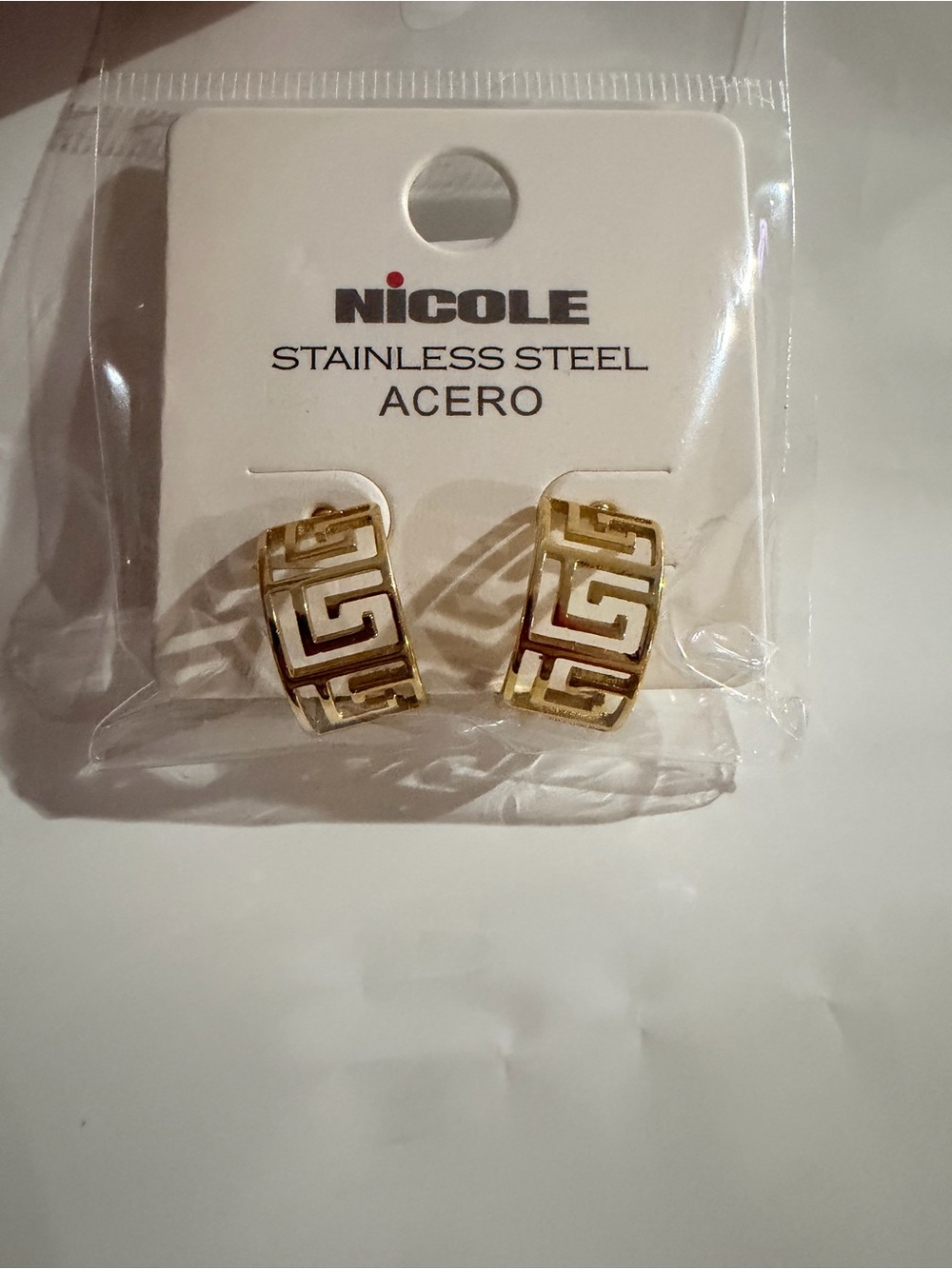 Nicole Gold Stainless Steel Hoop Earrings